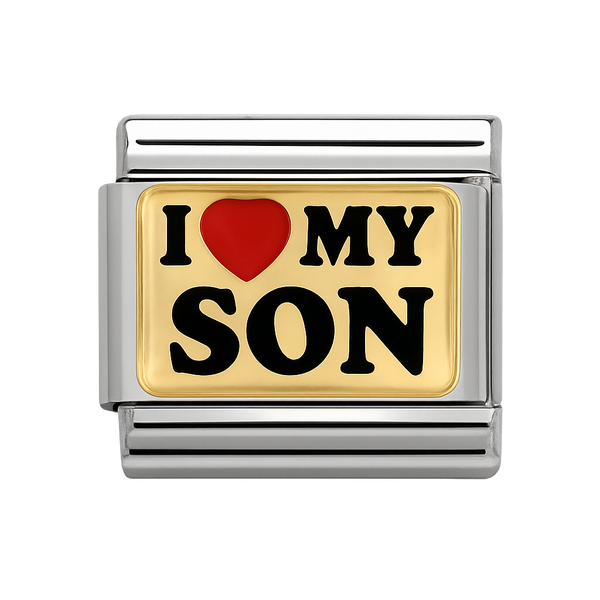 I Love My Son Text Silver Charm