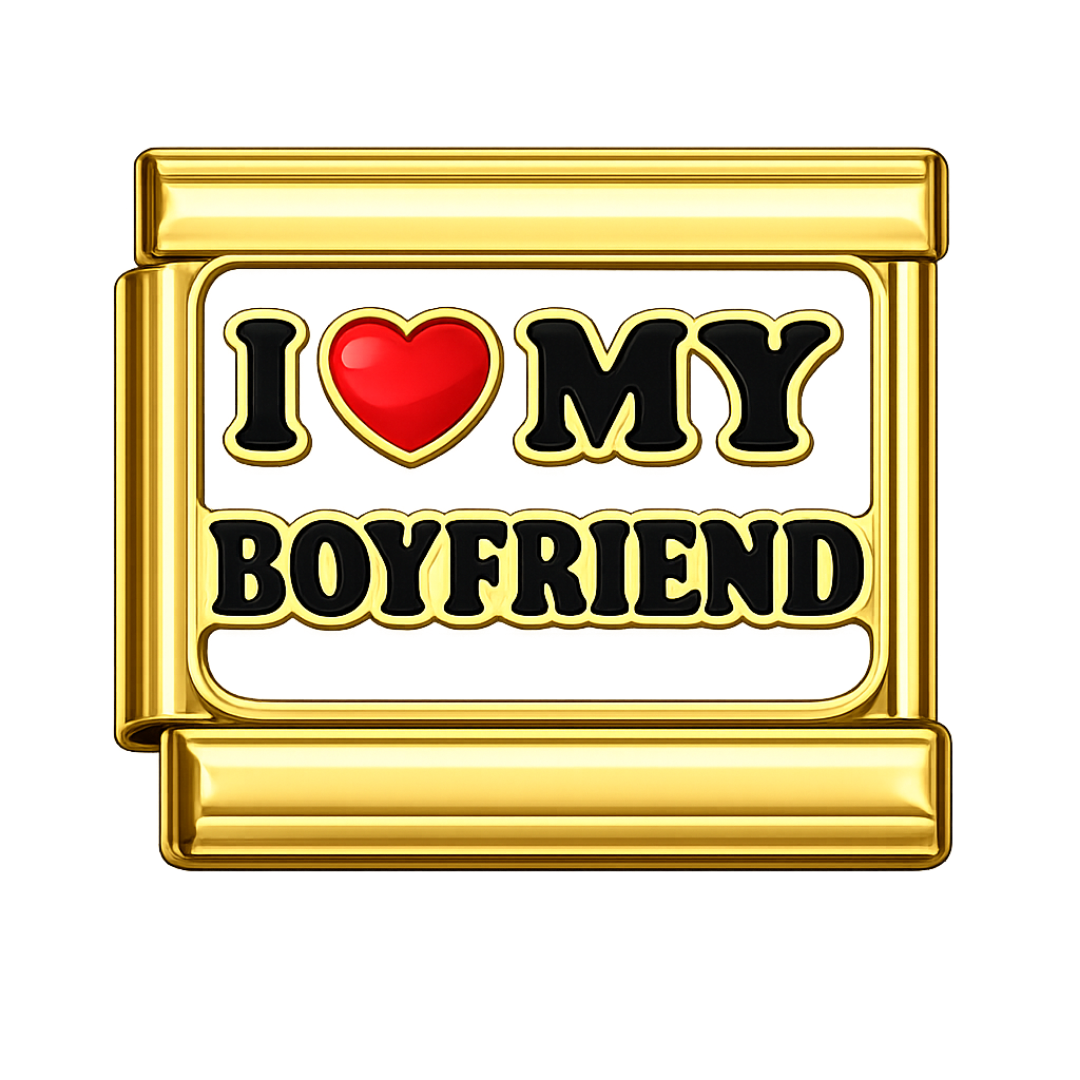 I Love My Boyfriend Silver Charm