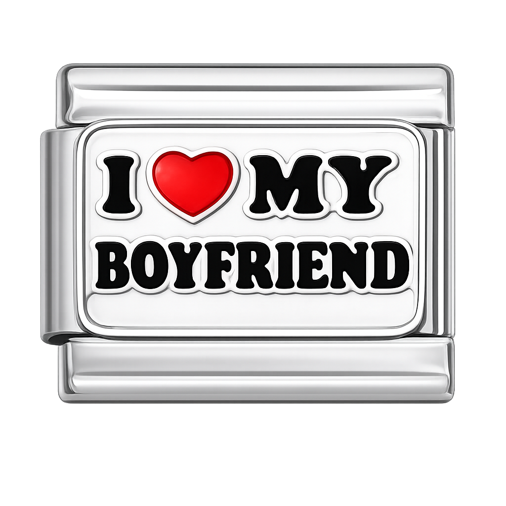 I Love My Boyfriend Silver Charm