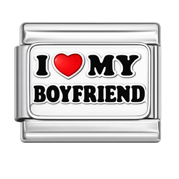 I Love My Boyfriend Silver Charm