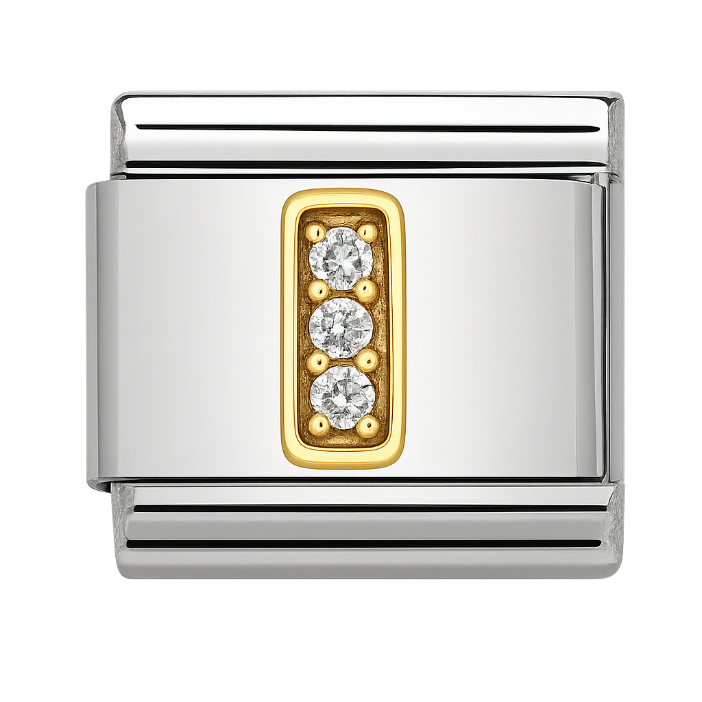 Premium Letter Charm with Gold and Crystal Accents