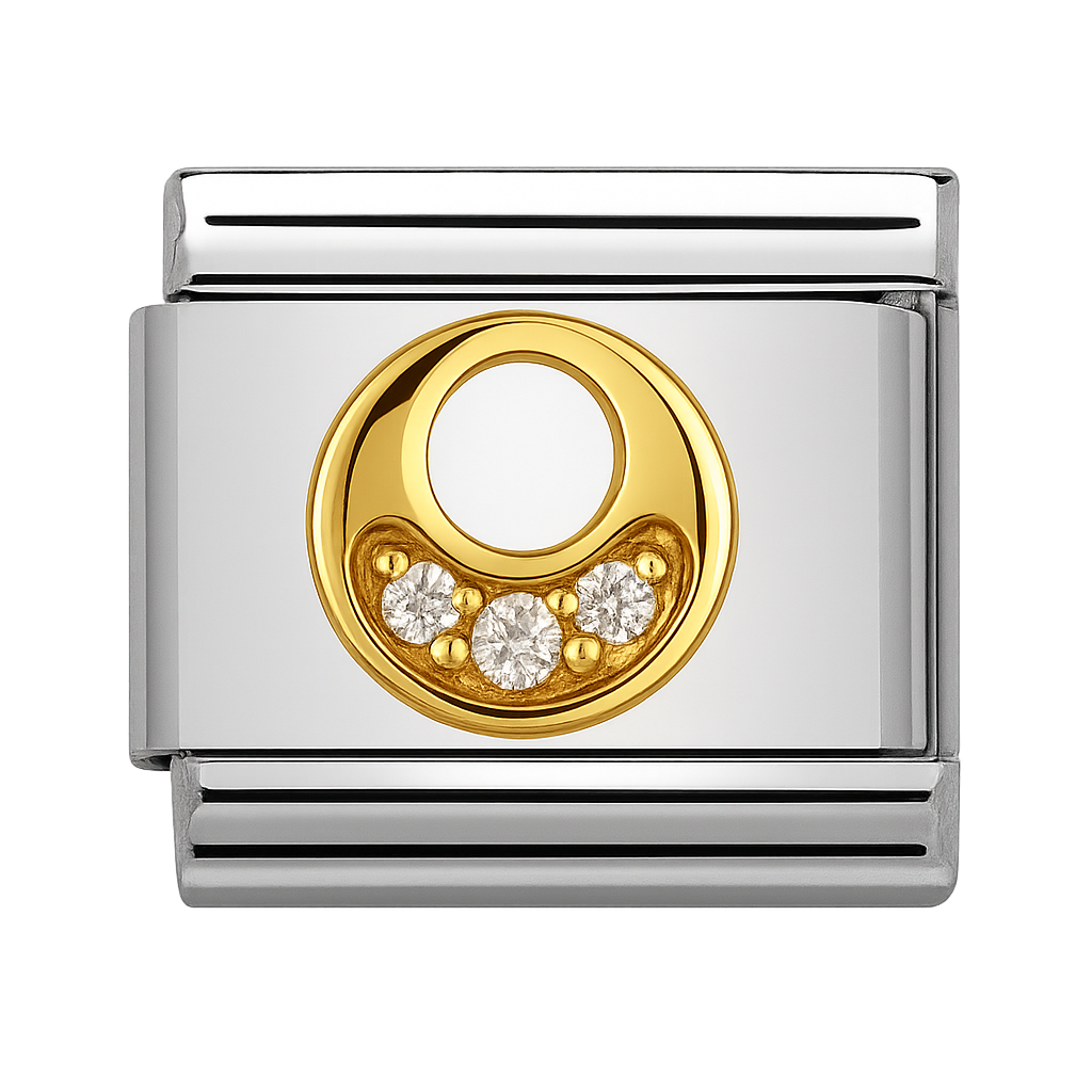 Premium Letter Charm with Gold and Crystal Accents