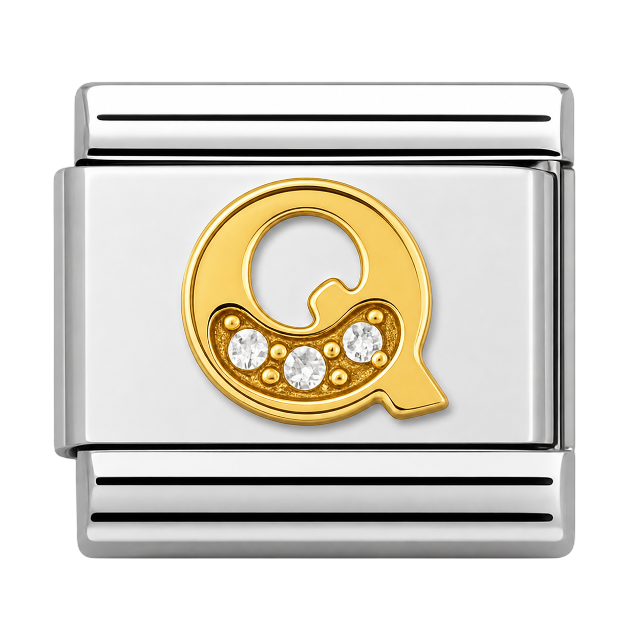 Premium Letter Charm with Gold and Crystal Accents