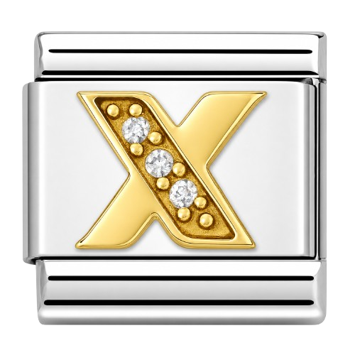 Premium Letter Charm with Gold and Crystal Accents
