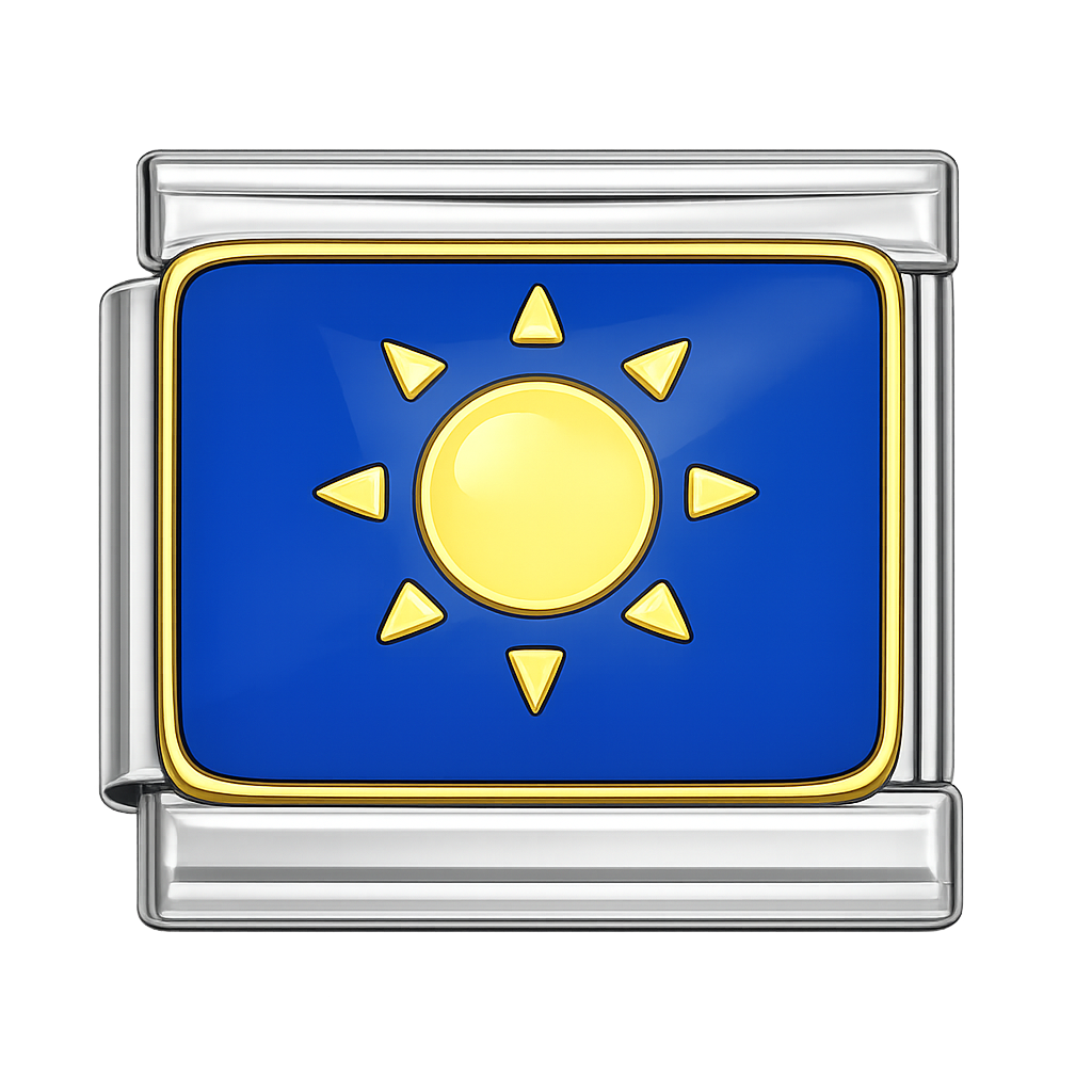 Sun with Light Blue Silver Charm