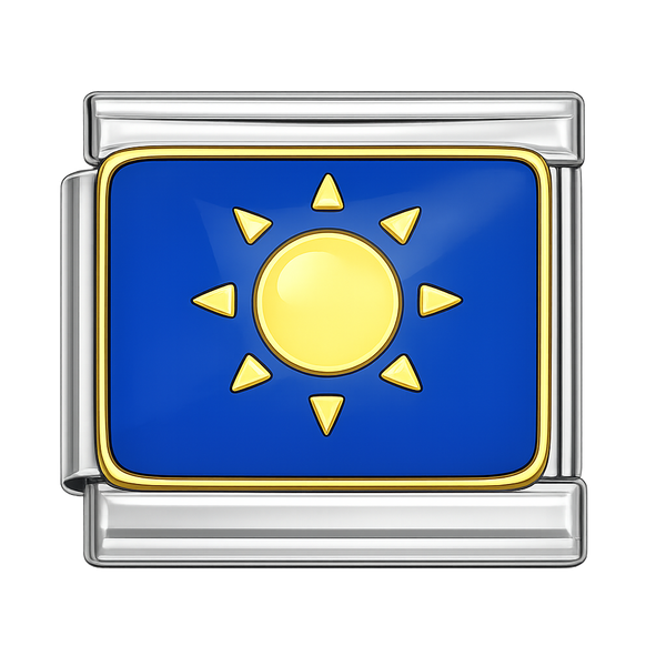 Sun with Light Blue Silver Charm