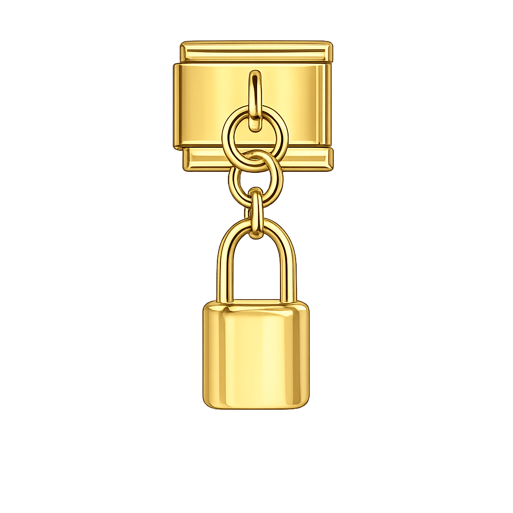 Lock Dangling Gold Charm