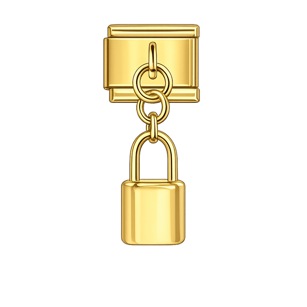 Lock Dangling Gold Charm