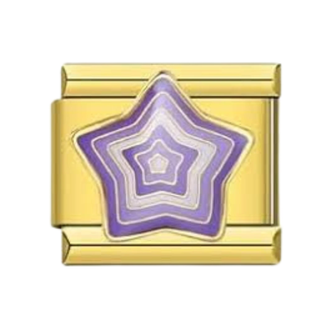 Lucky Four Leaf Clover Star Gold Charm