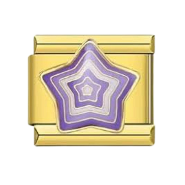 Lucky Four Leaf Clover Star Gold Charm