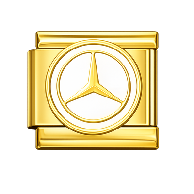 Cars Logo - Mercedes-Benz Gold White