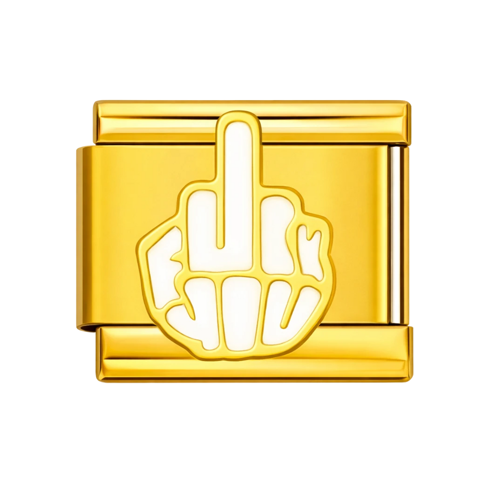 Middle Finger Silver Charm