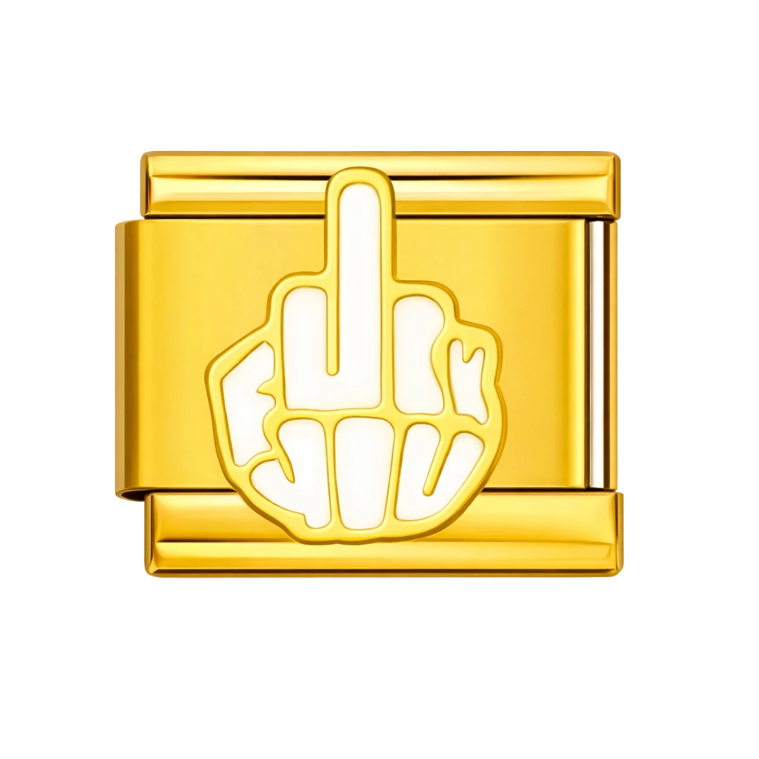 Middle Finger Silver Charm
