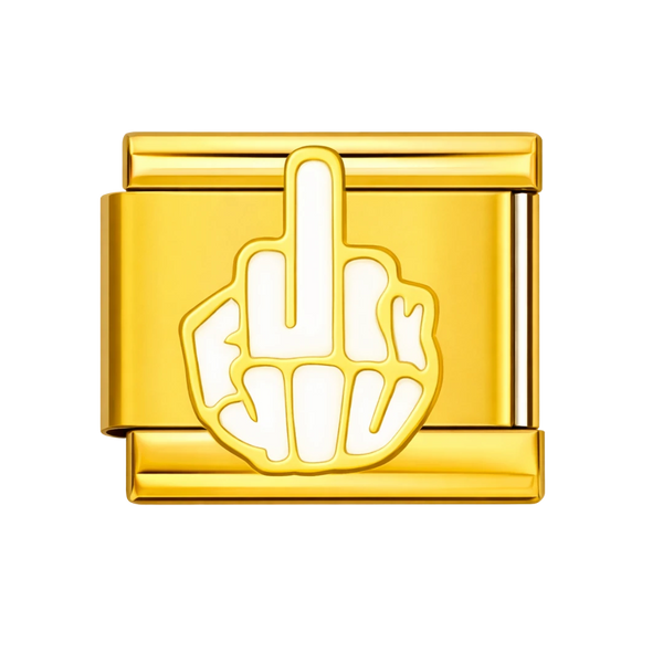 Middle Finger Silver Charm