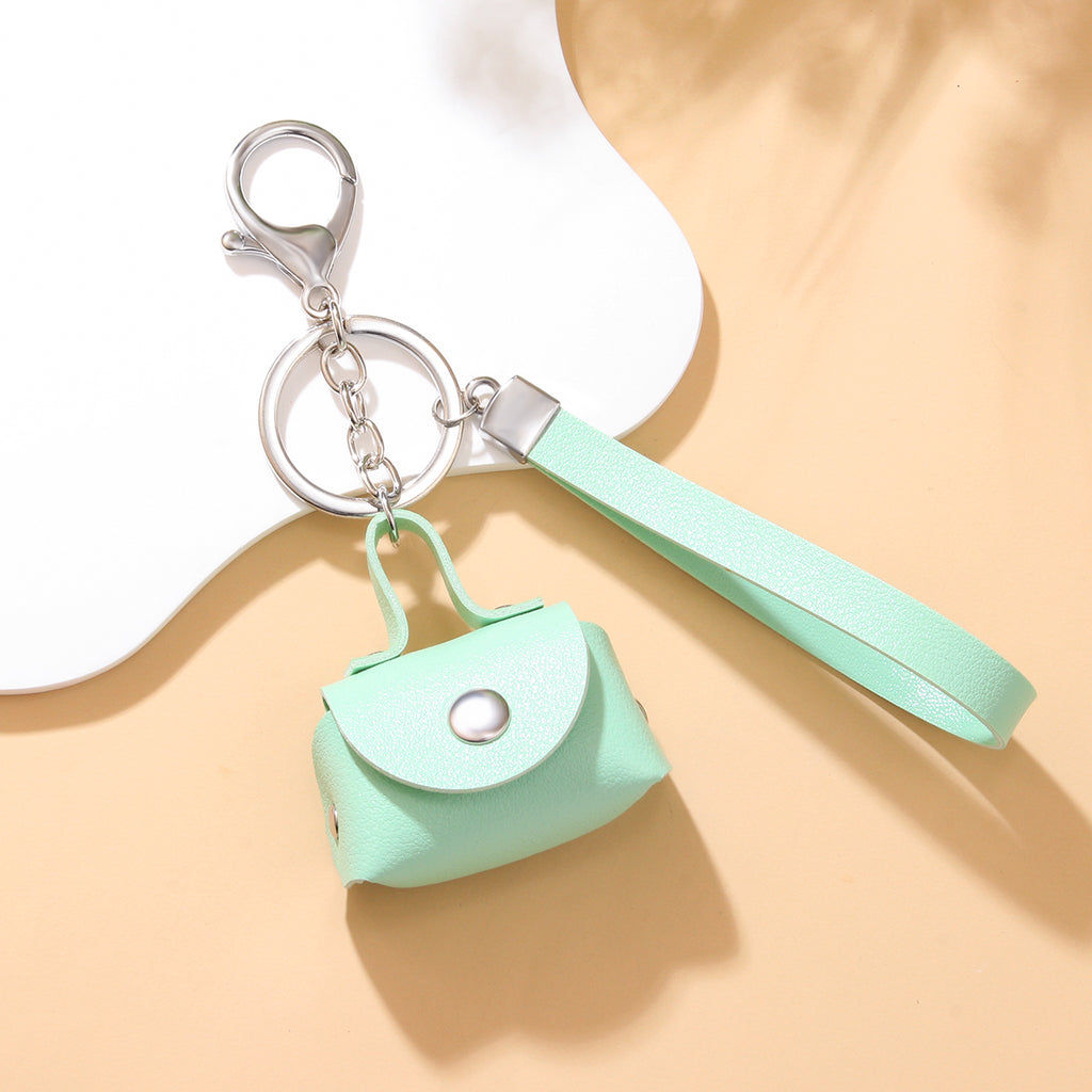 Mint Green Mini Coin Pouch Bag Charm with Wrist Strap