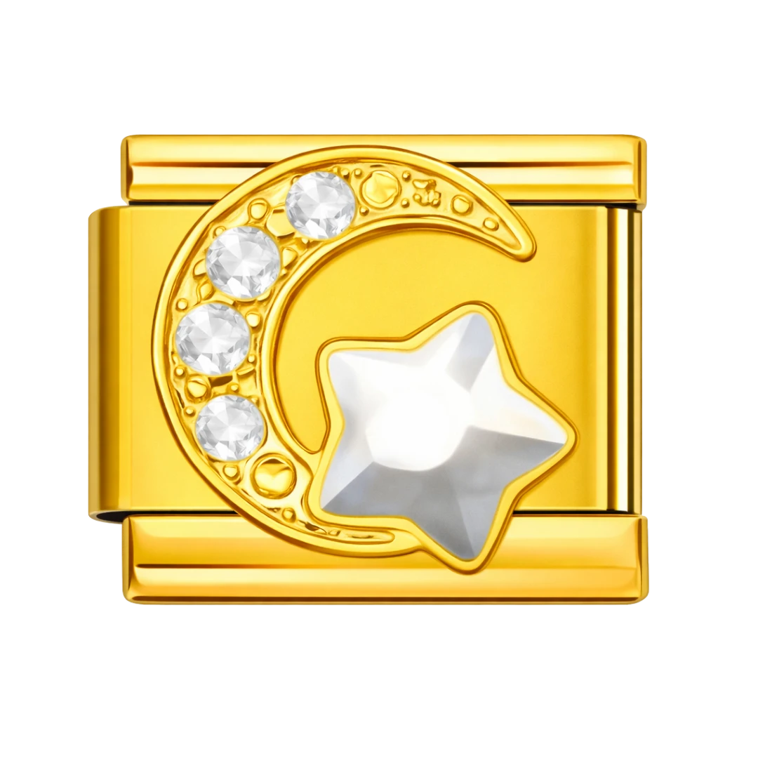 Moon And Star Gold Charm