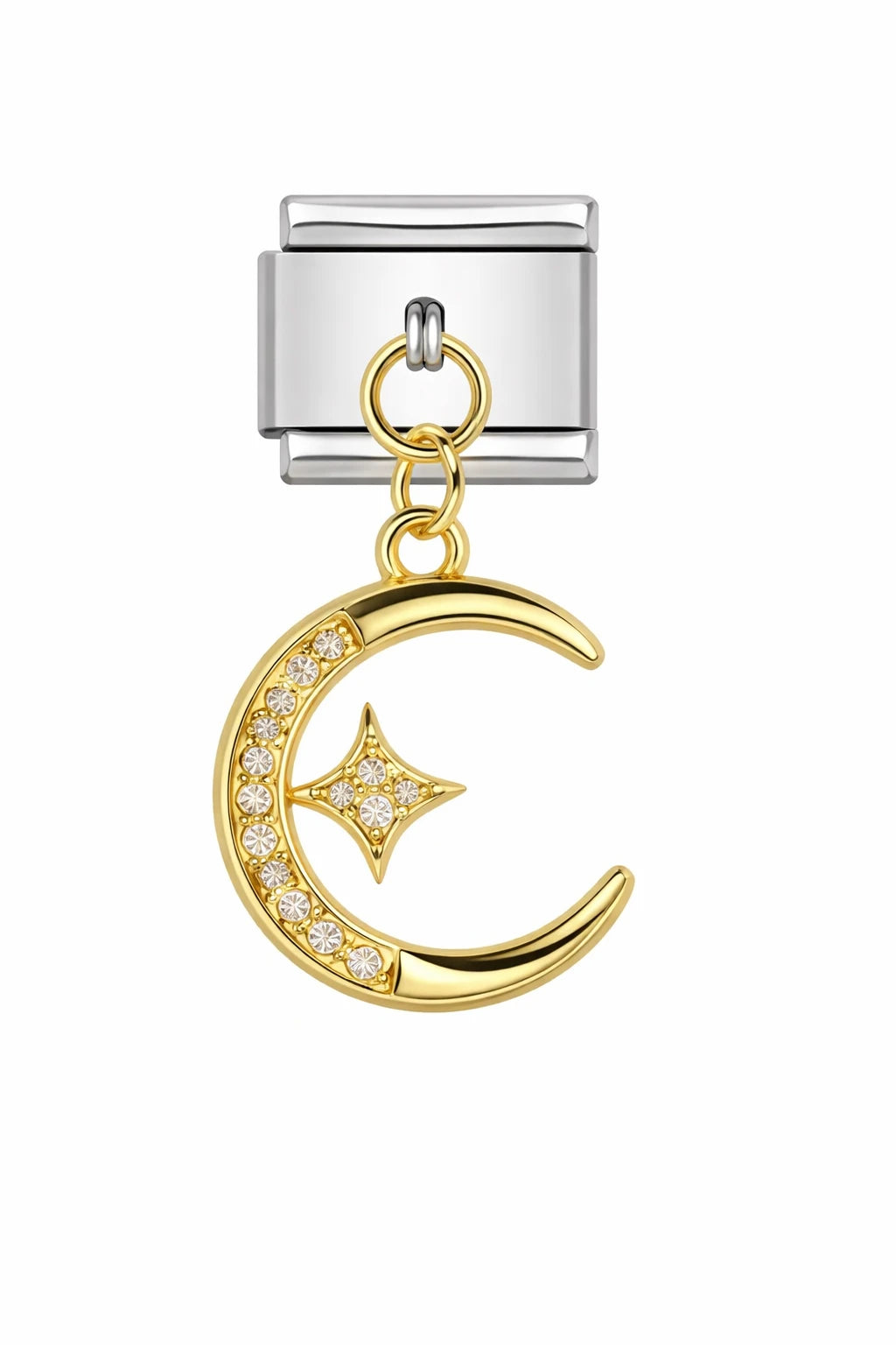Golden Moon and Star Pendant Charm