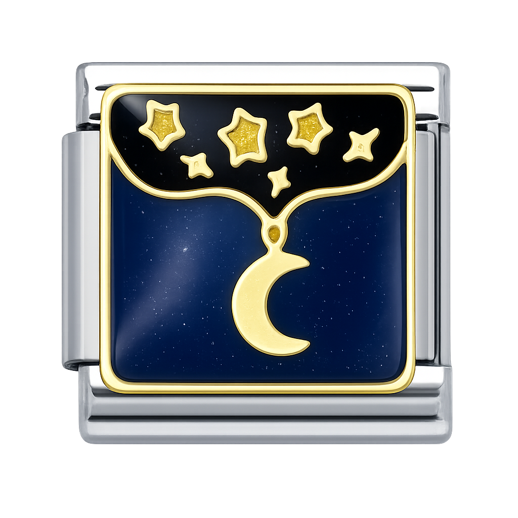Moon and Stars Silver Charm