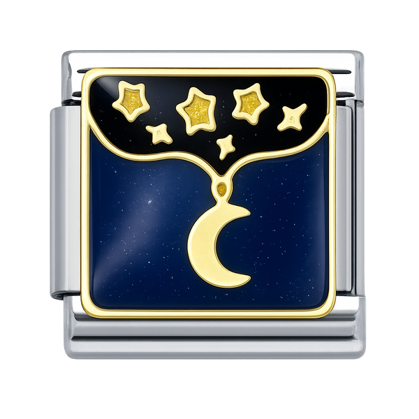 Moon and Stars Silver Charm