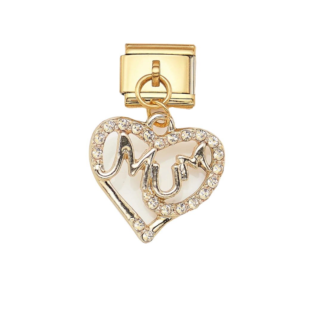 Mum heart gold charm