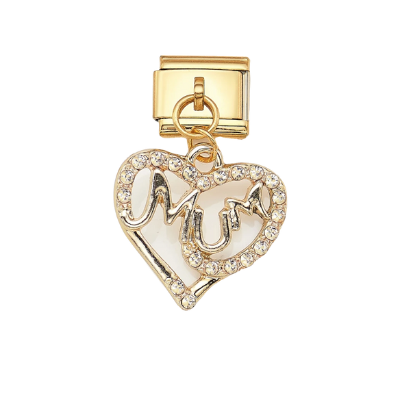 Mum heart gold charm