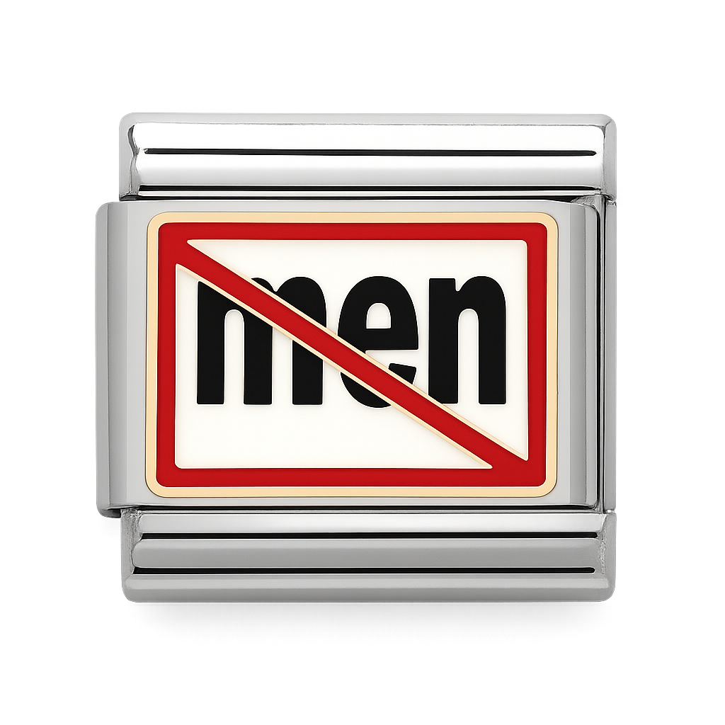 No Men Symbol Silver Charm