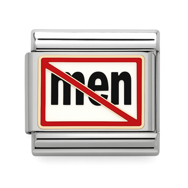 No Men Symbol Silver Charm
