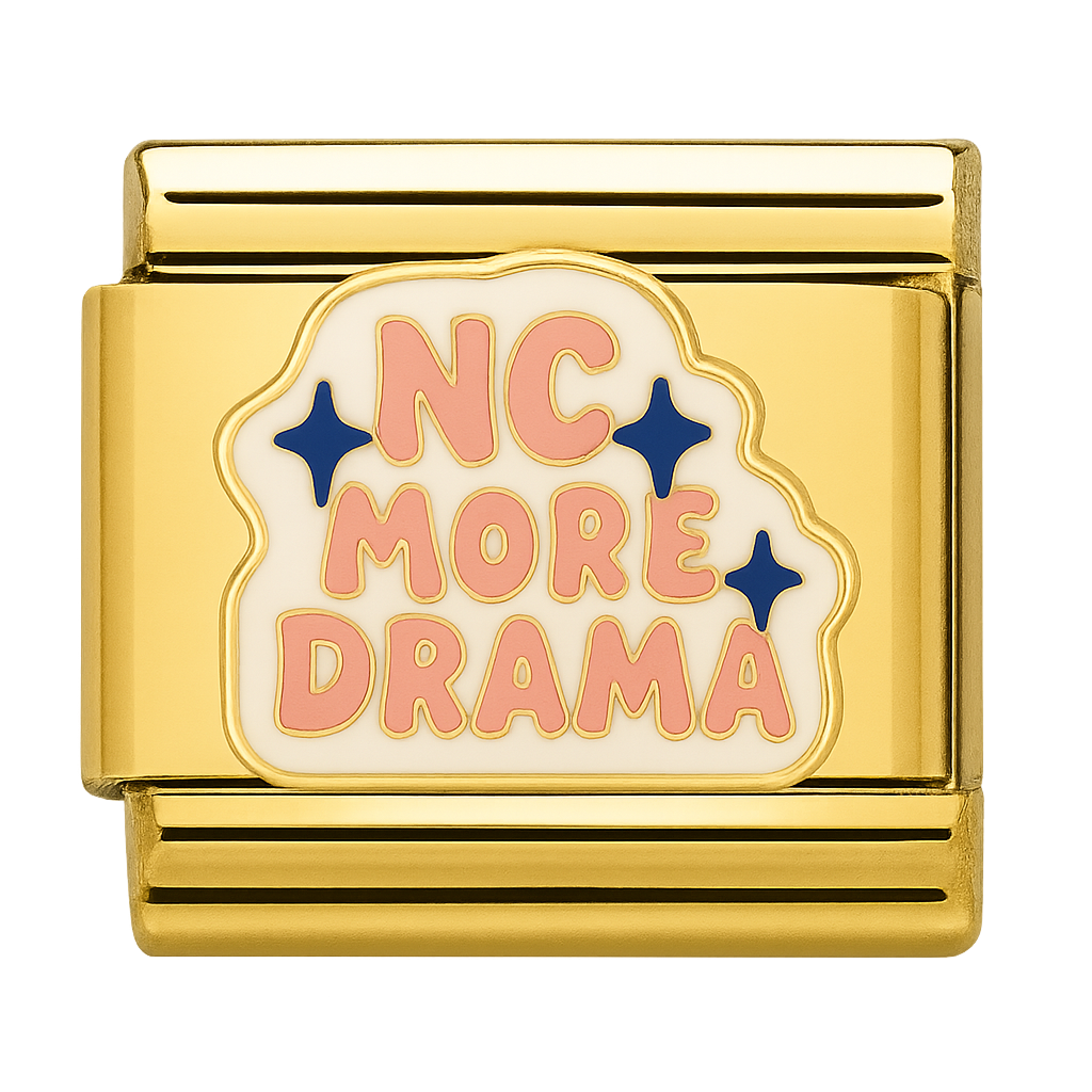 No More Drama Text with Stars Charm