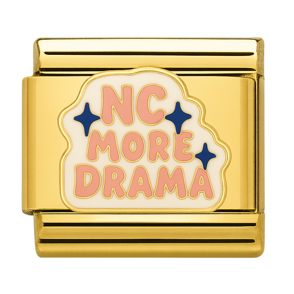 No More Drama Text with Stars Charm