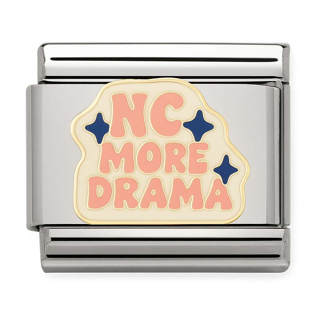 No More Drama Text with Stars Charm