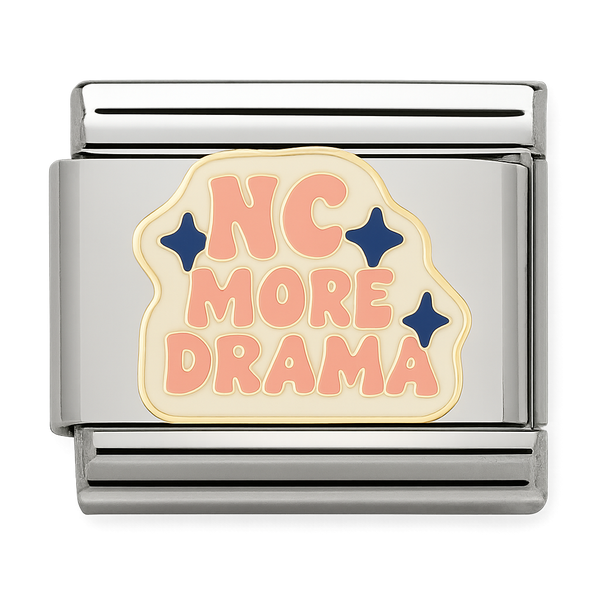 No More Drama Text with Stars Charm