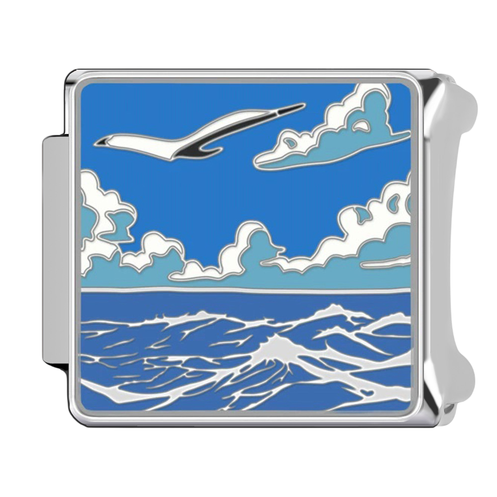 Ocean Waves Silver Charm