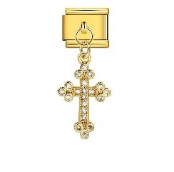 cross dangle gold charm