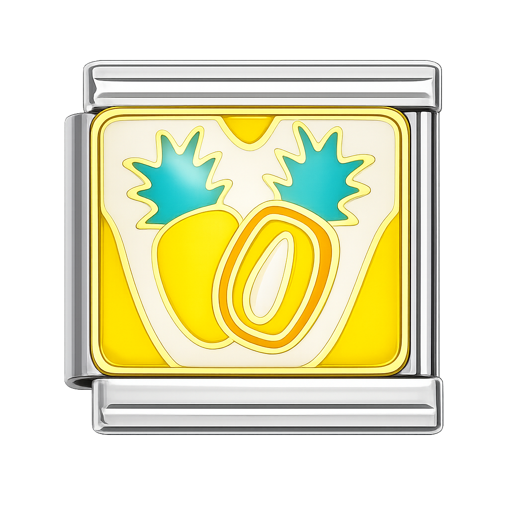 Pineapples Silver Charm