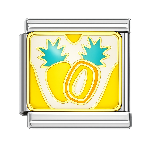 Pineapples Silver Charm