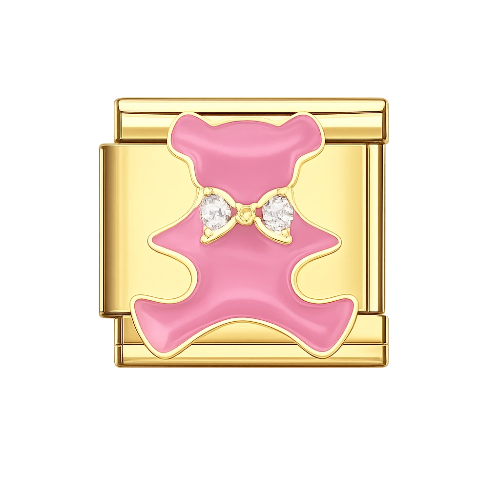Pinky Bear Gold Charm