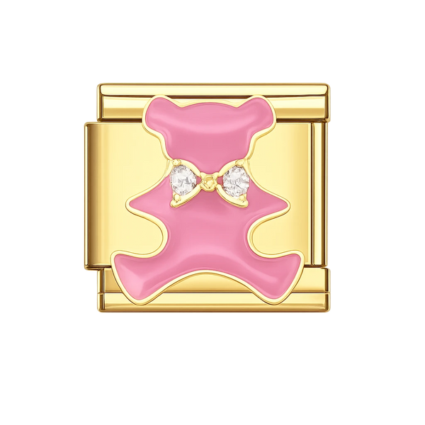 Pinky Bear Gold Charm
