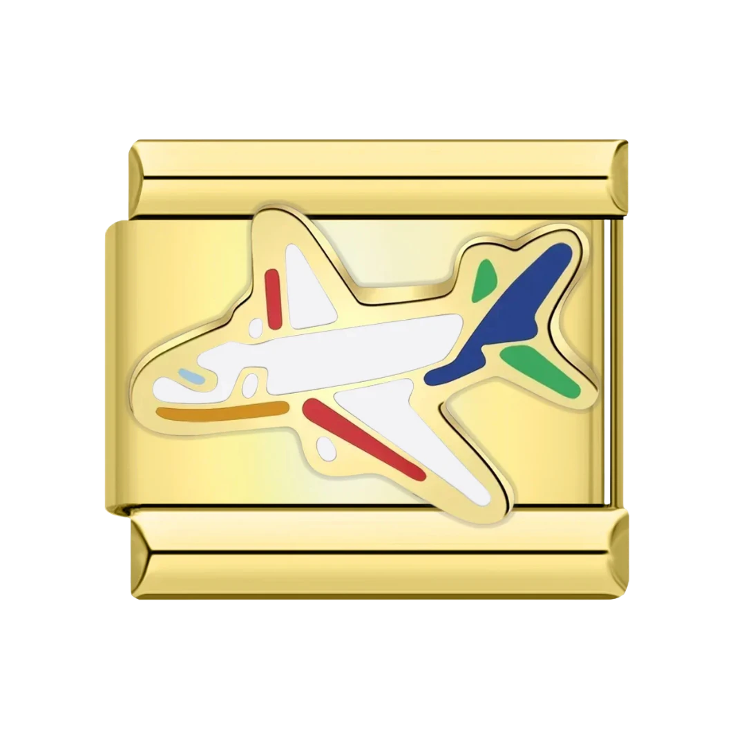 Plane Gold Charm