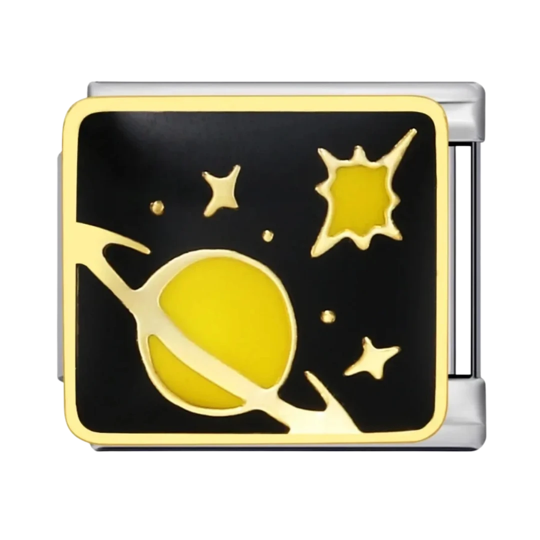 Planet With Stars Silver Charm