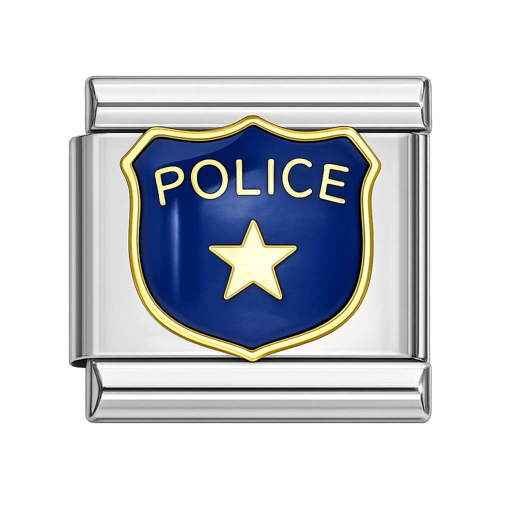 Police Badge Silver Charm
