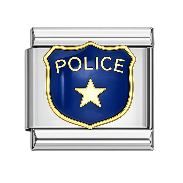 Police Badge Silver Charm