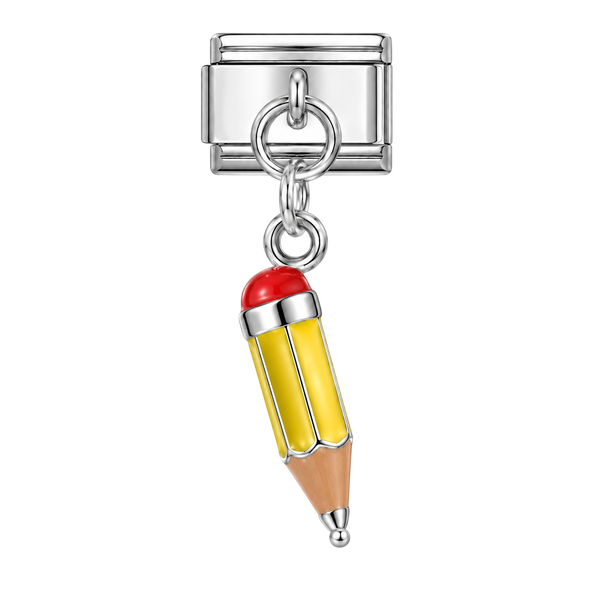 Polished Silver Pencil Charm