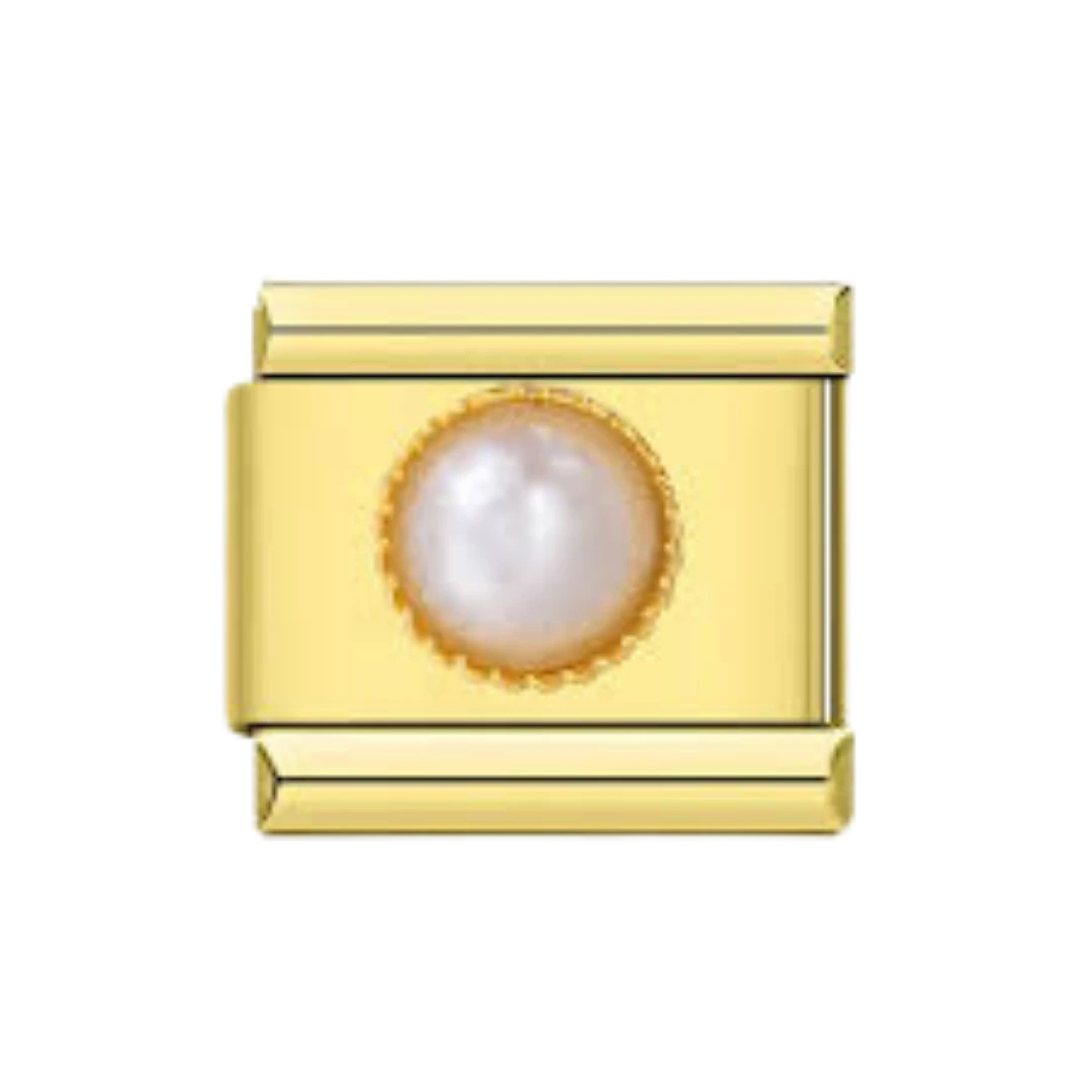 Rectangle Round Ellipse Gold Charm
