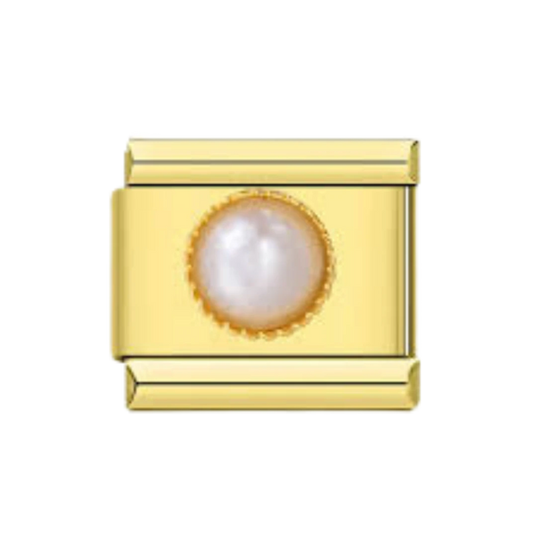 Rectangle Round Ellipse Gold Charm