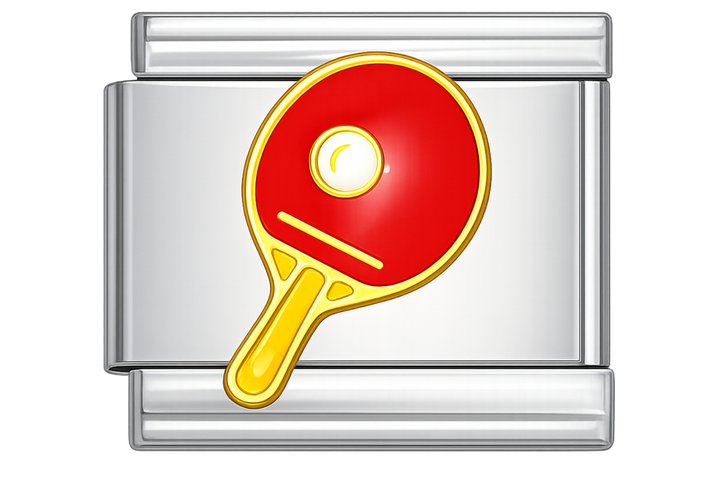 Table Tennis Paddle Silver Charm