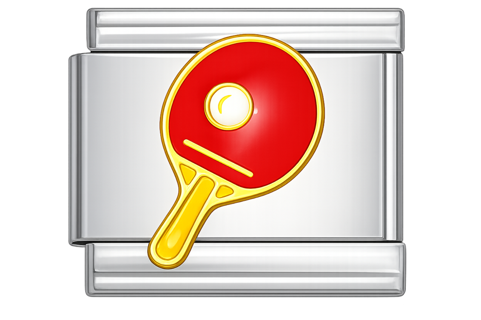 Table Tennis Paddle Silver Charm