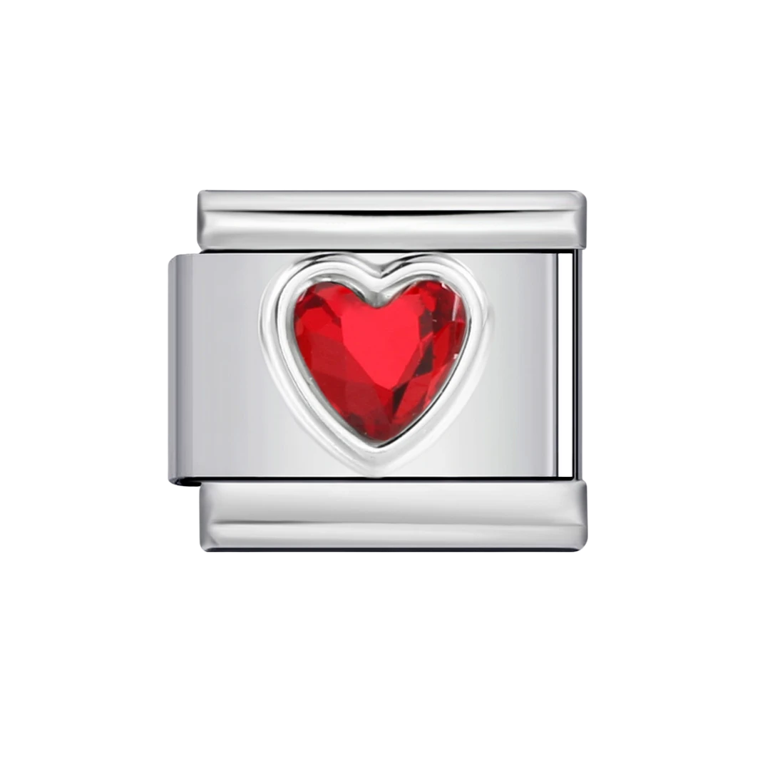 Red Heart silver charm
