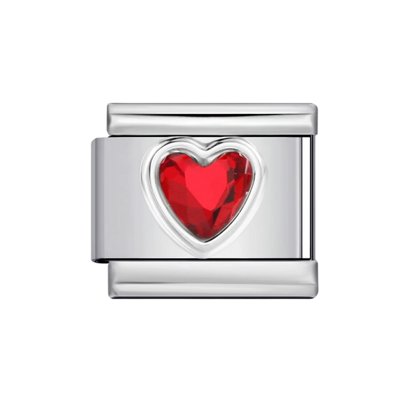 Red Heart silver charm