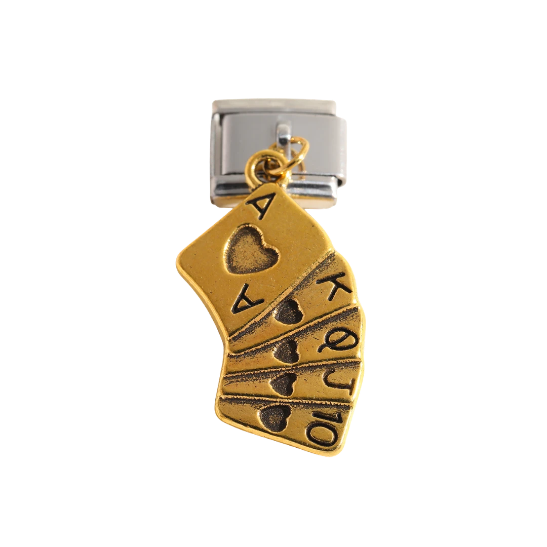 Royal Flush Dangle silver charm