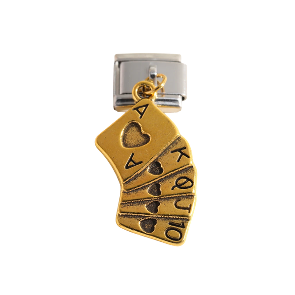Royal Flush Dangle silver charm